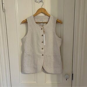 House of Harlow NWT Linen Blend Vest Cream Sz 10